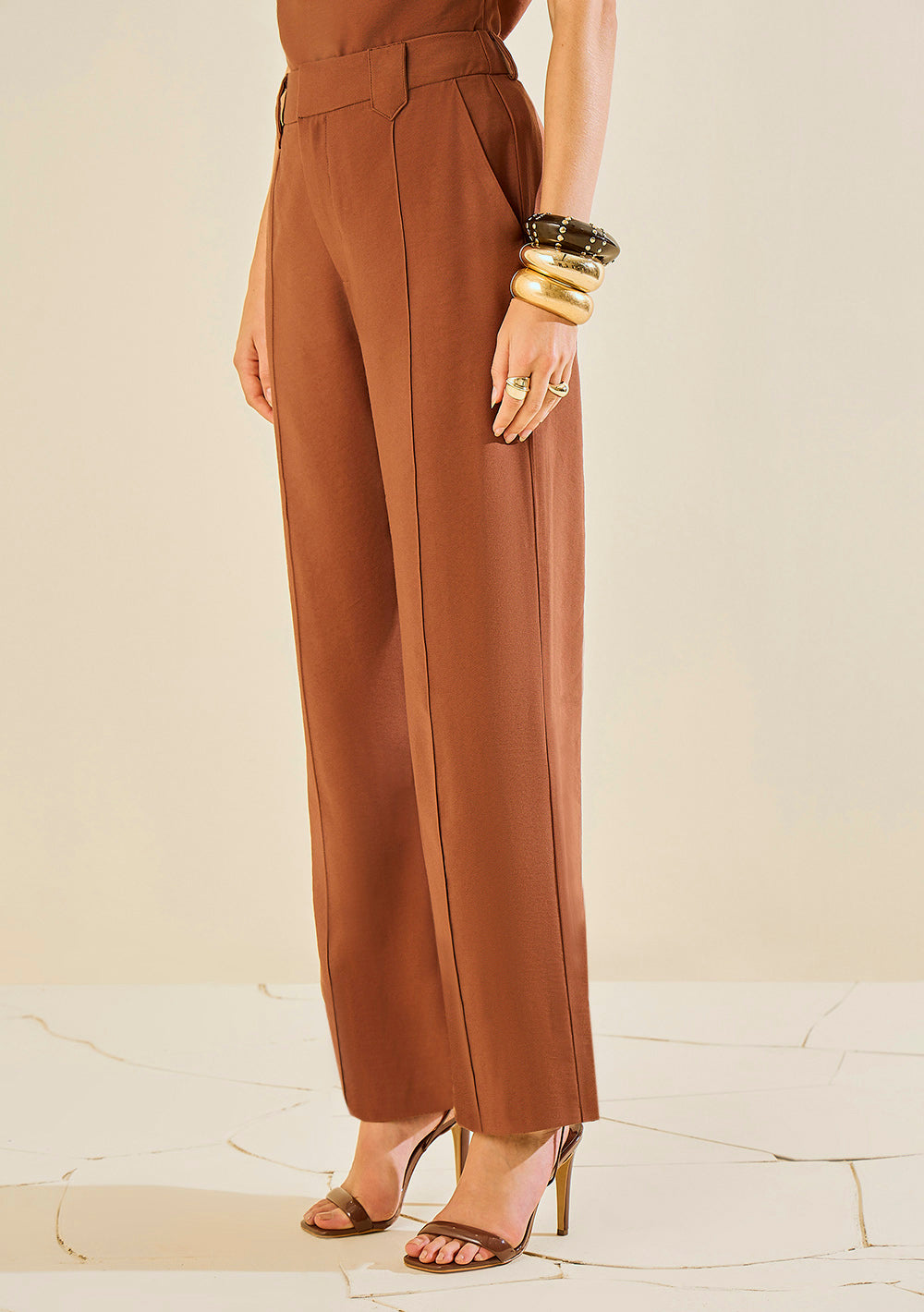 Pantalón Recto Tiro Alto