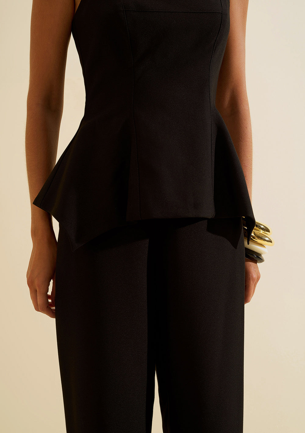Blusa Ajustada Escote Recto Sin Tirantes