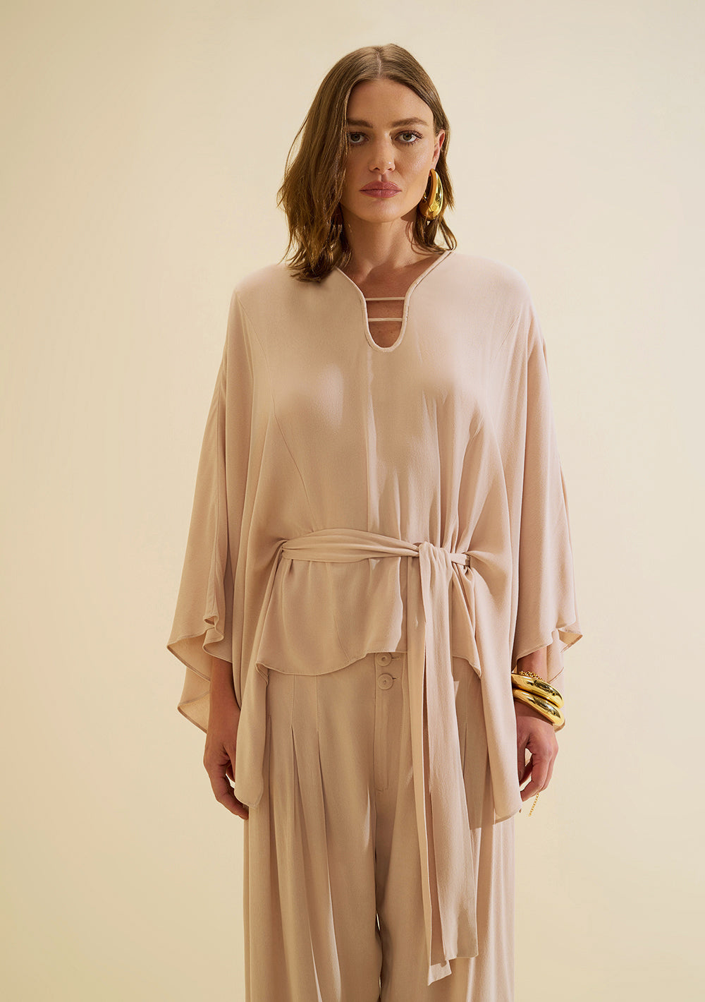 Blusa Suelta Escote Barco Mangas Cortas