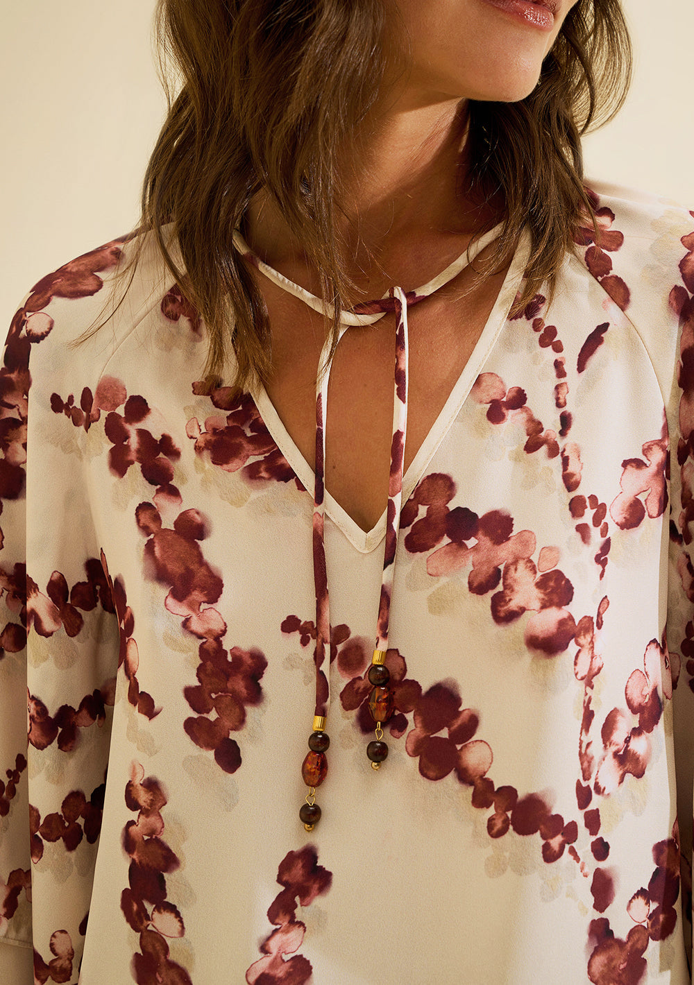 Blusa Suelta Escote en V Mangas 7/8