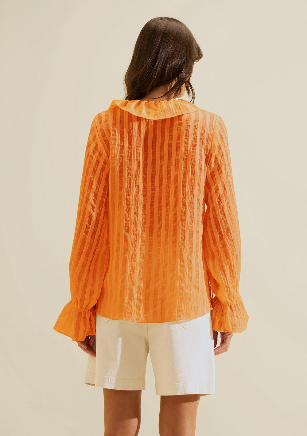 Blusa Suelta Escote en V Mangas Largas