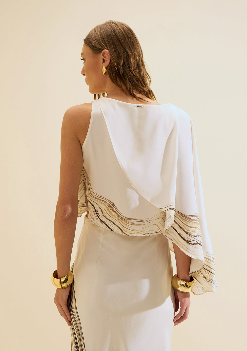 Blusa Suelta Escote Barco Mangas Largas