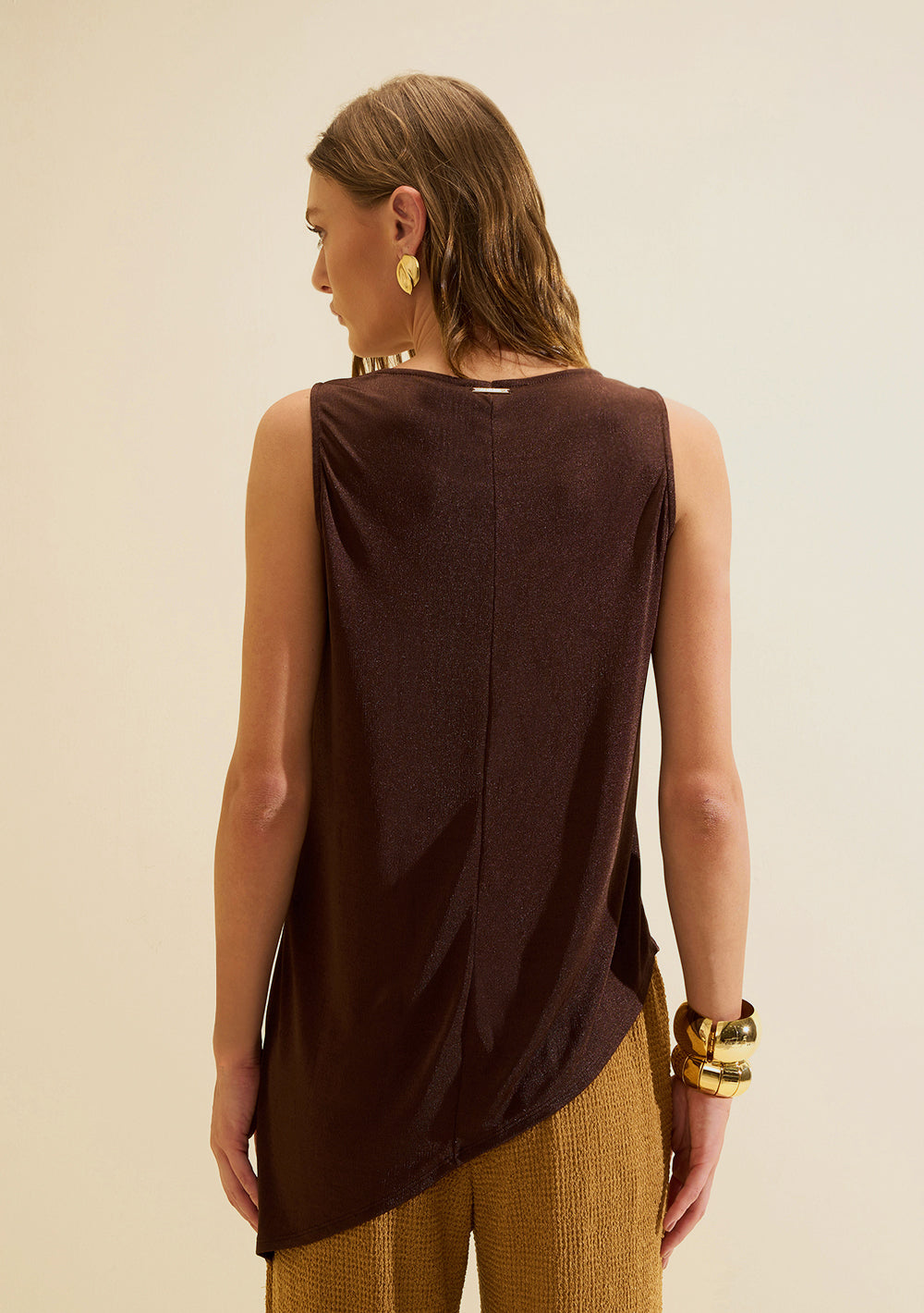 Blusa Suelta Cuello Redondo Sin Mangas