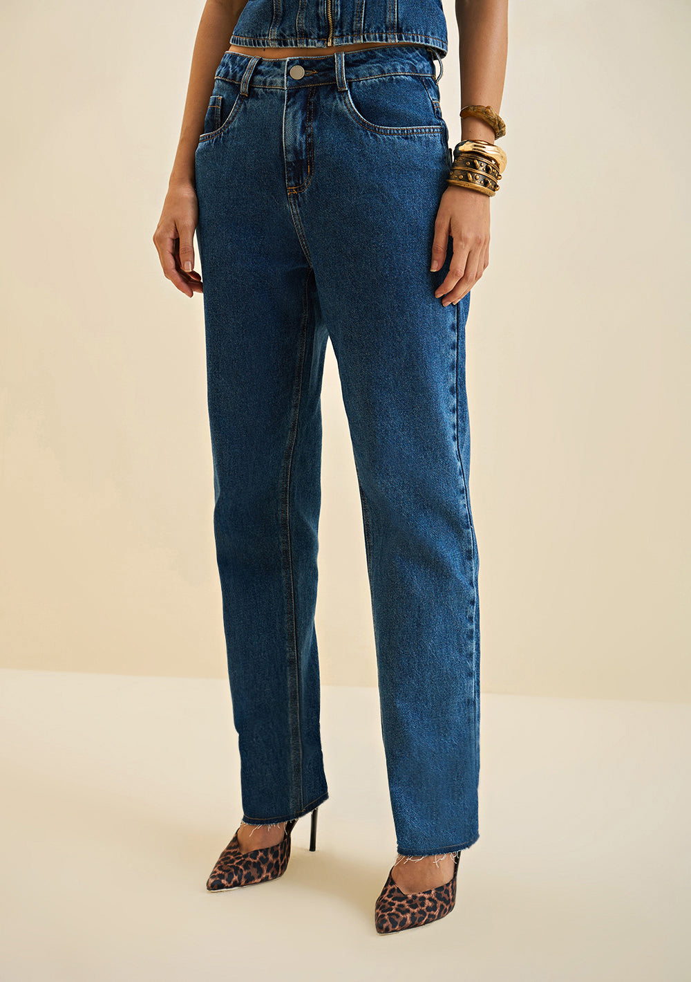 Jeans Recto Tiro Alto