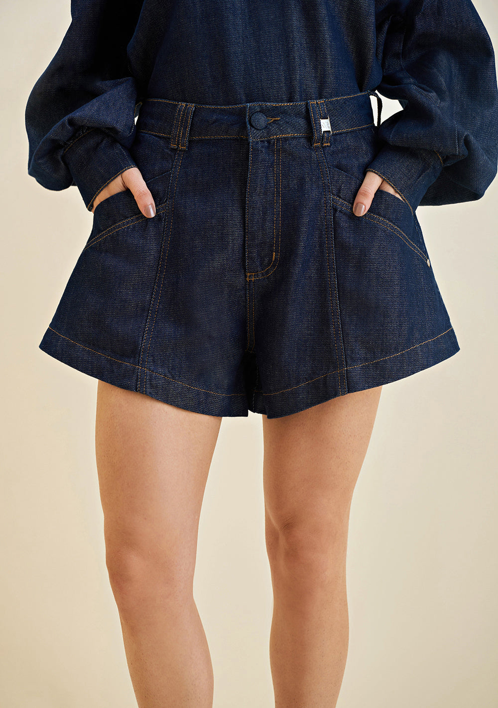 Shorts Jeans Amplio Tiro Alto