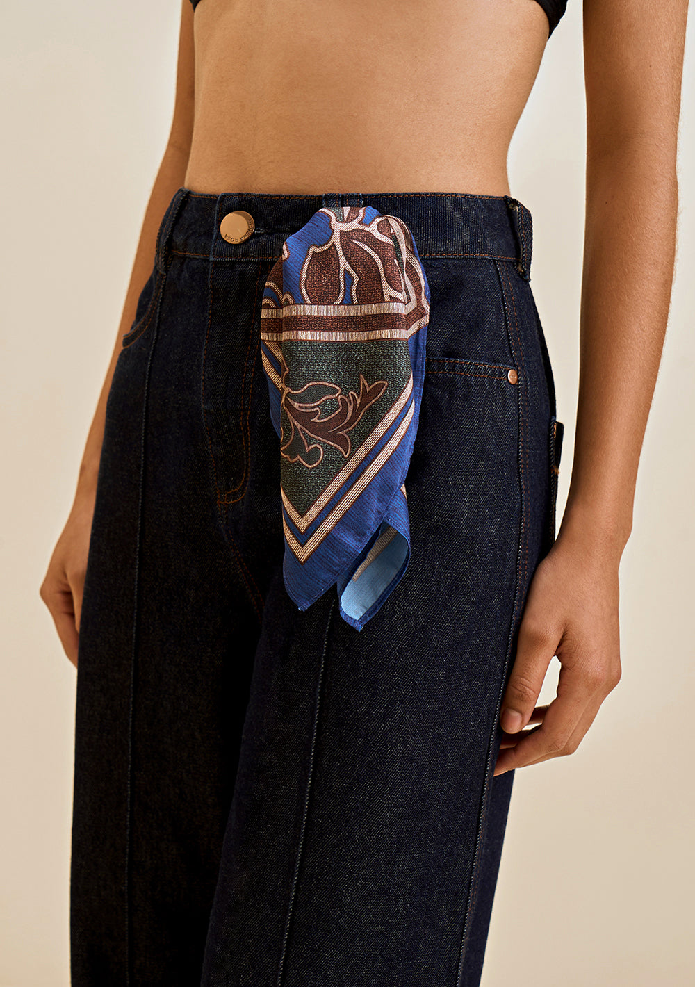 Jeans Wide Tiro Alto