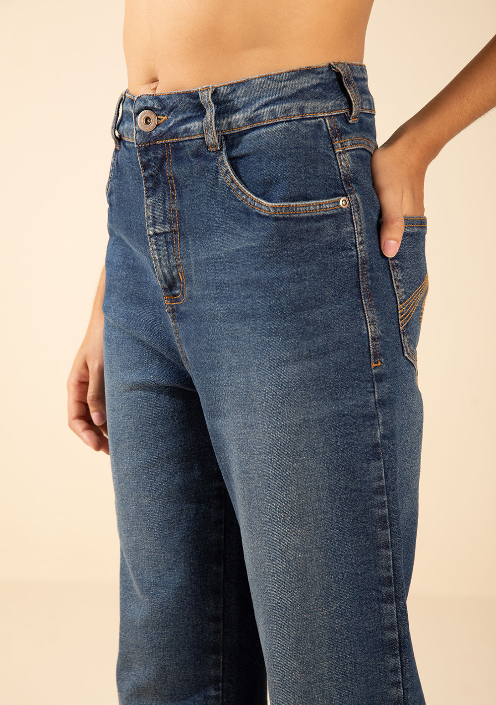 Jeans Wide Tiro Alto
