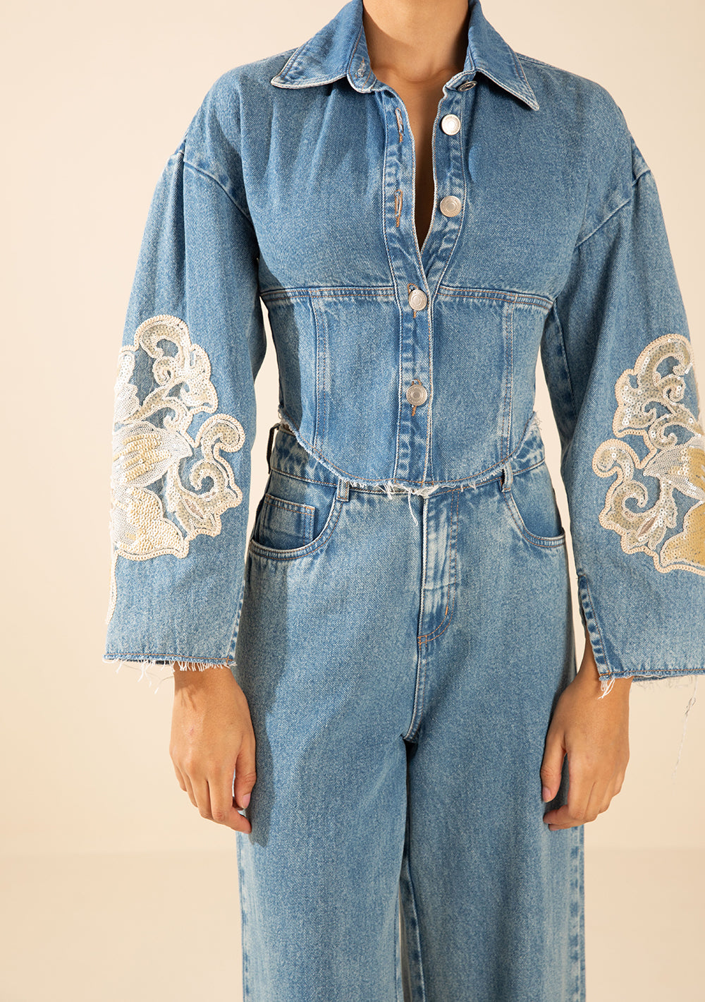 Jaqueta Oversized Mangas Largas