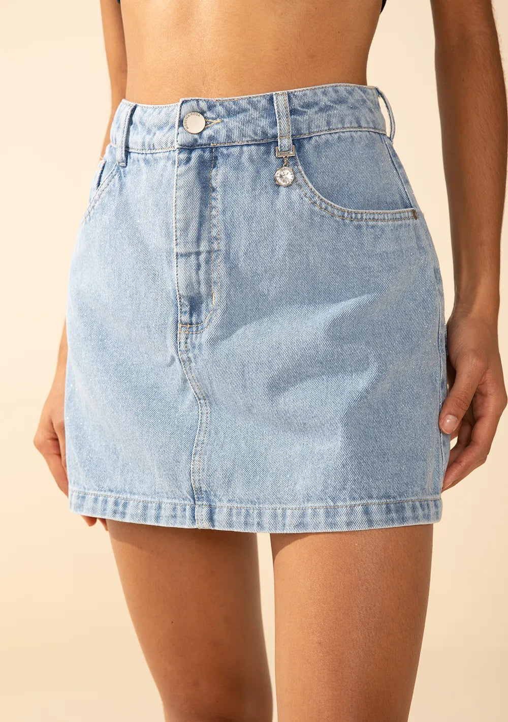 Pollera Recta Tiro Alto Corta