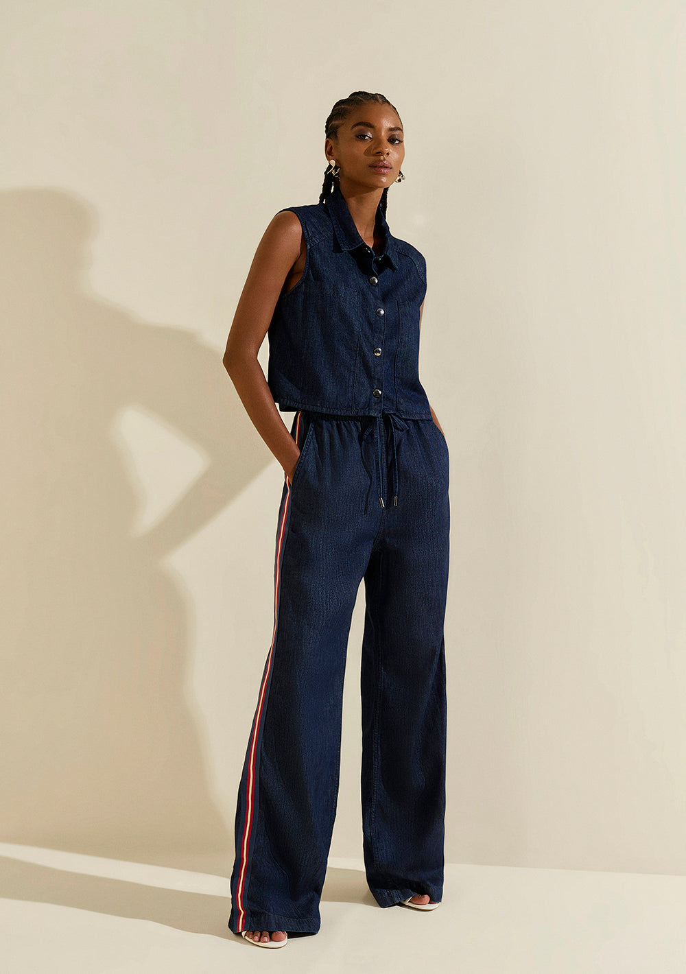 Camisa Suelta Polo Mangas Cortas