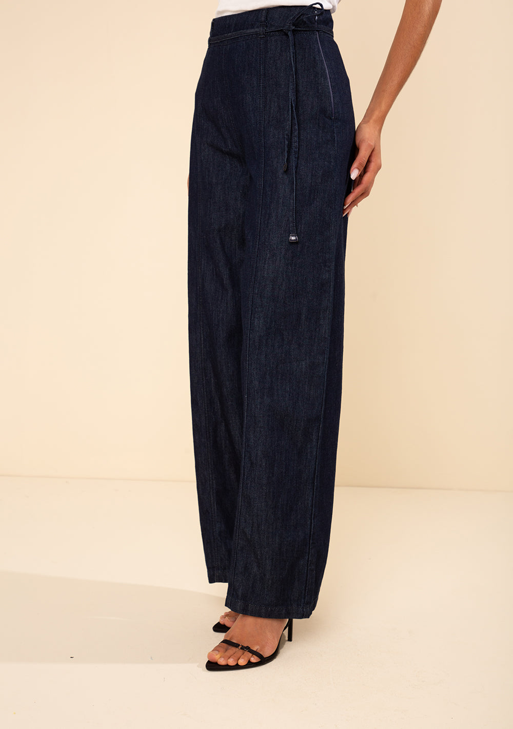 Pantalón Jeans Palazzo Tiro Alto