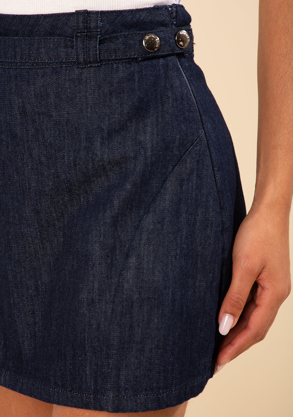 Shorts Pollera Jeans Recto Tiro Alto