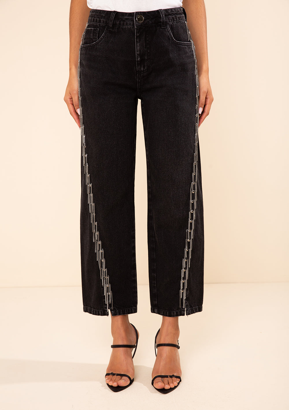 Pantalón Jeans Recto Tiro Medio