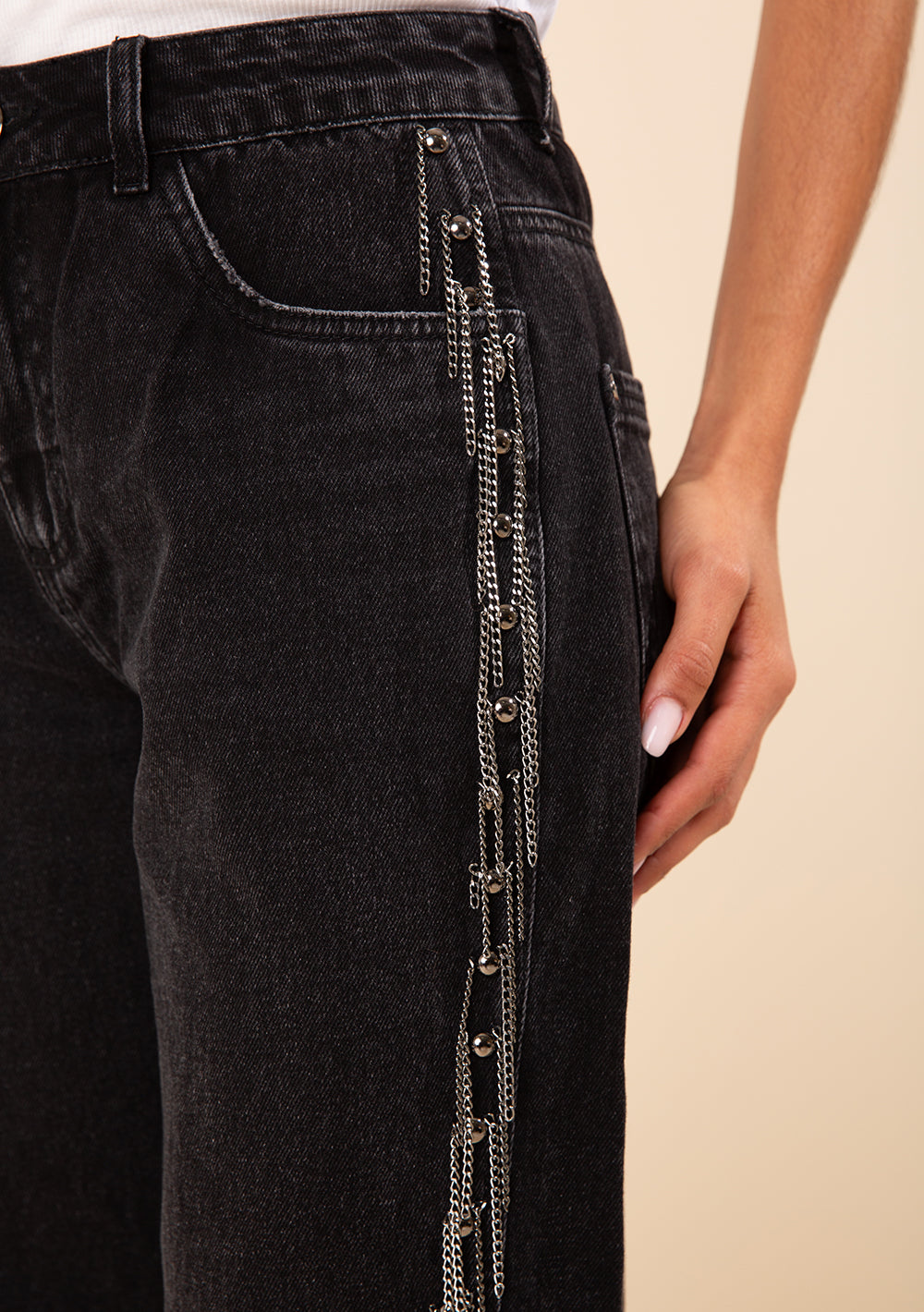Pantalón Jeans Recto Tiro Medio