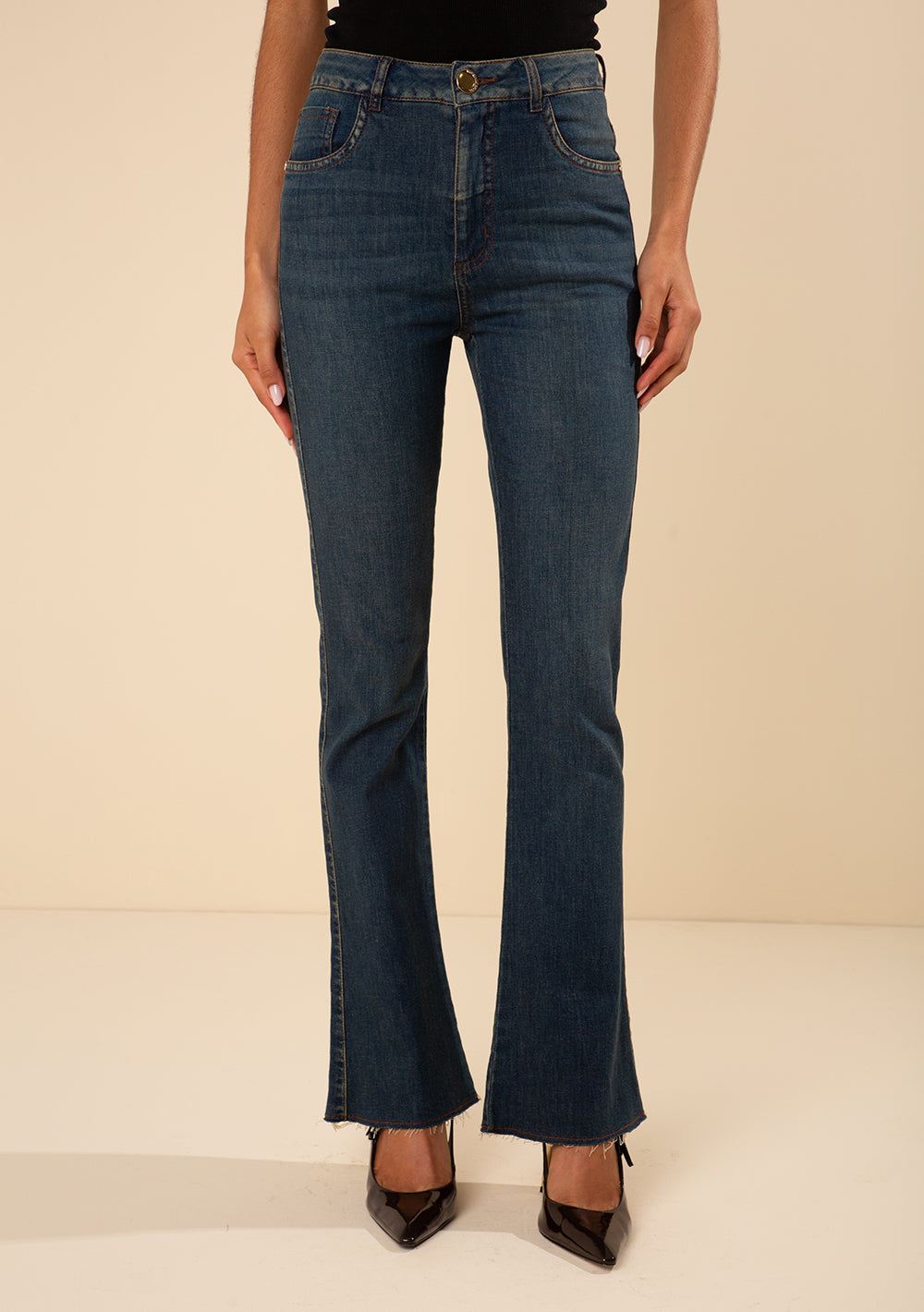 Pantalón Jeans Boot Cut Tiro Alto