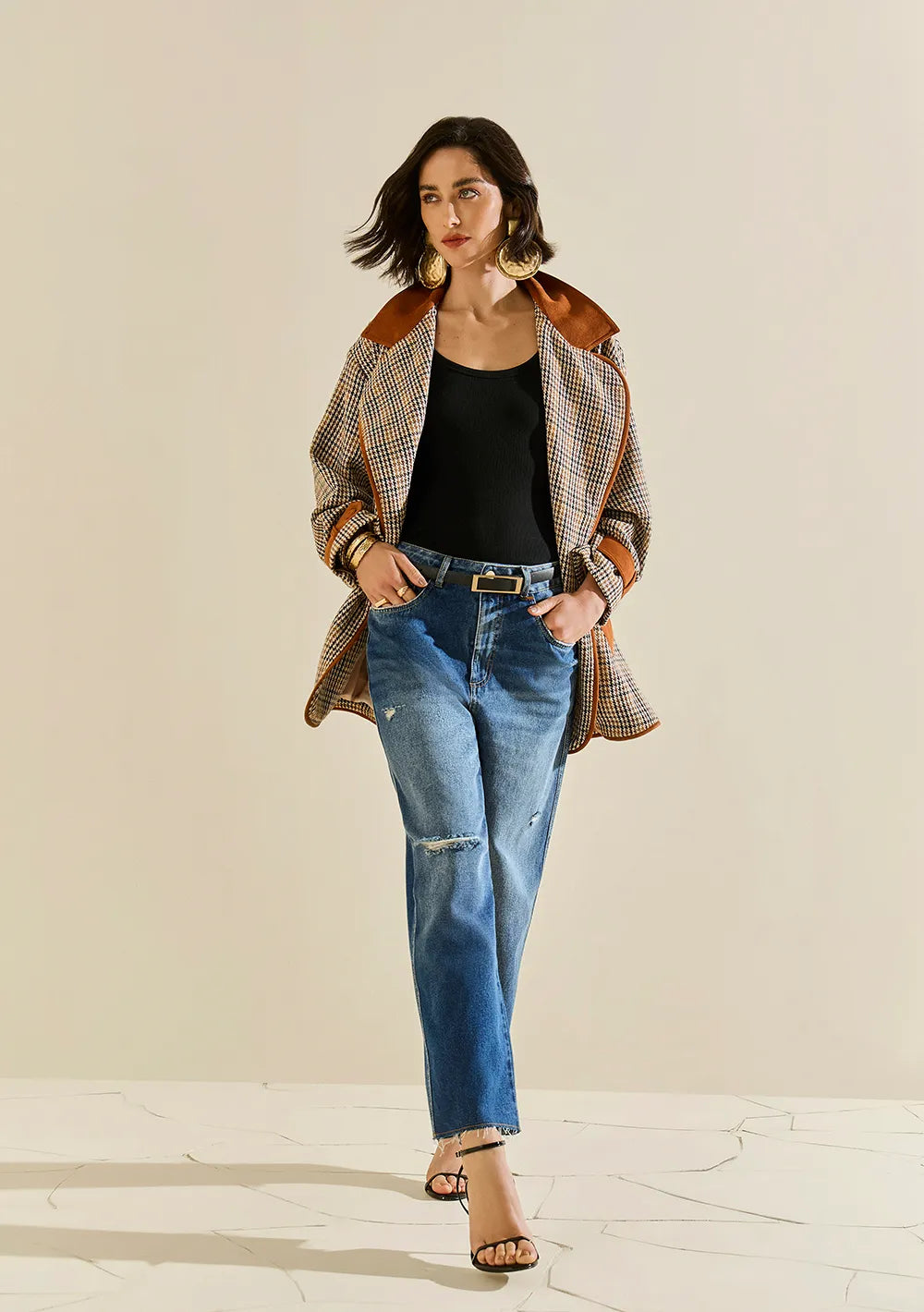 Pantalón Jeans Recto Tiro Alto