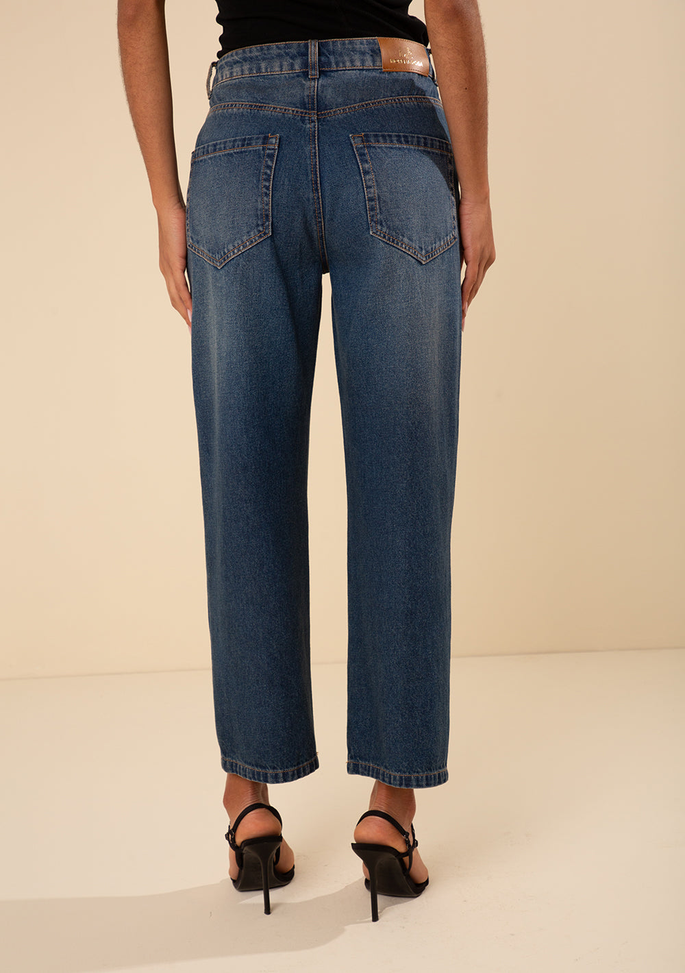 Pantalón Jeans Recto Tiro Alto