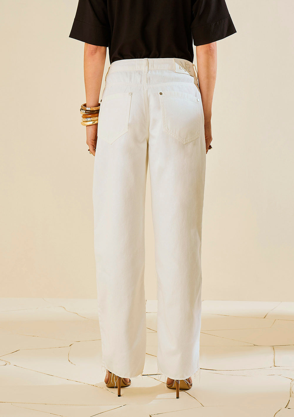 Jeans Wide Leg Tiro Medio