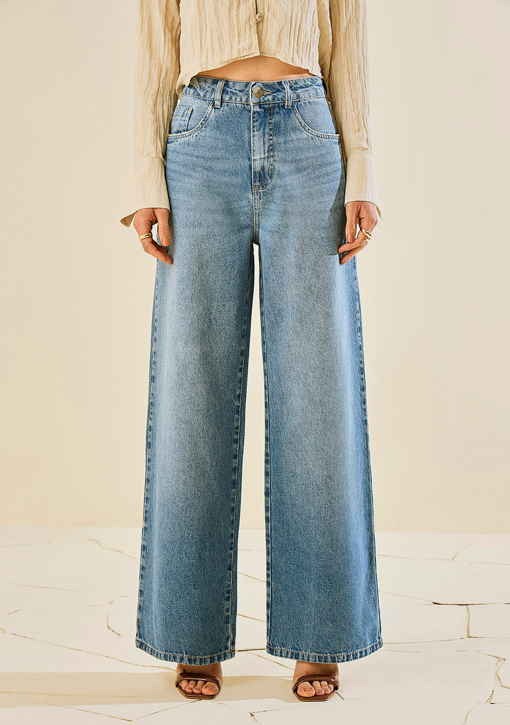Jeans Palazzo Tiro Alto