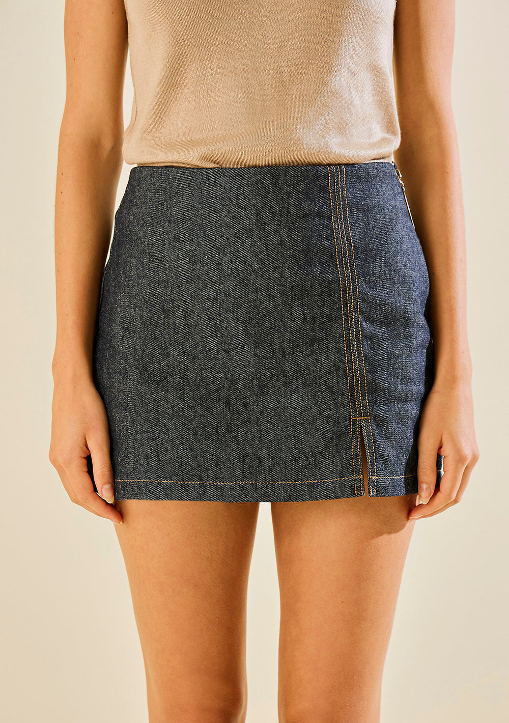 Pollera Short Recta Tiro Alto