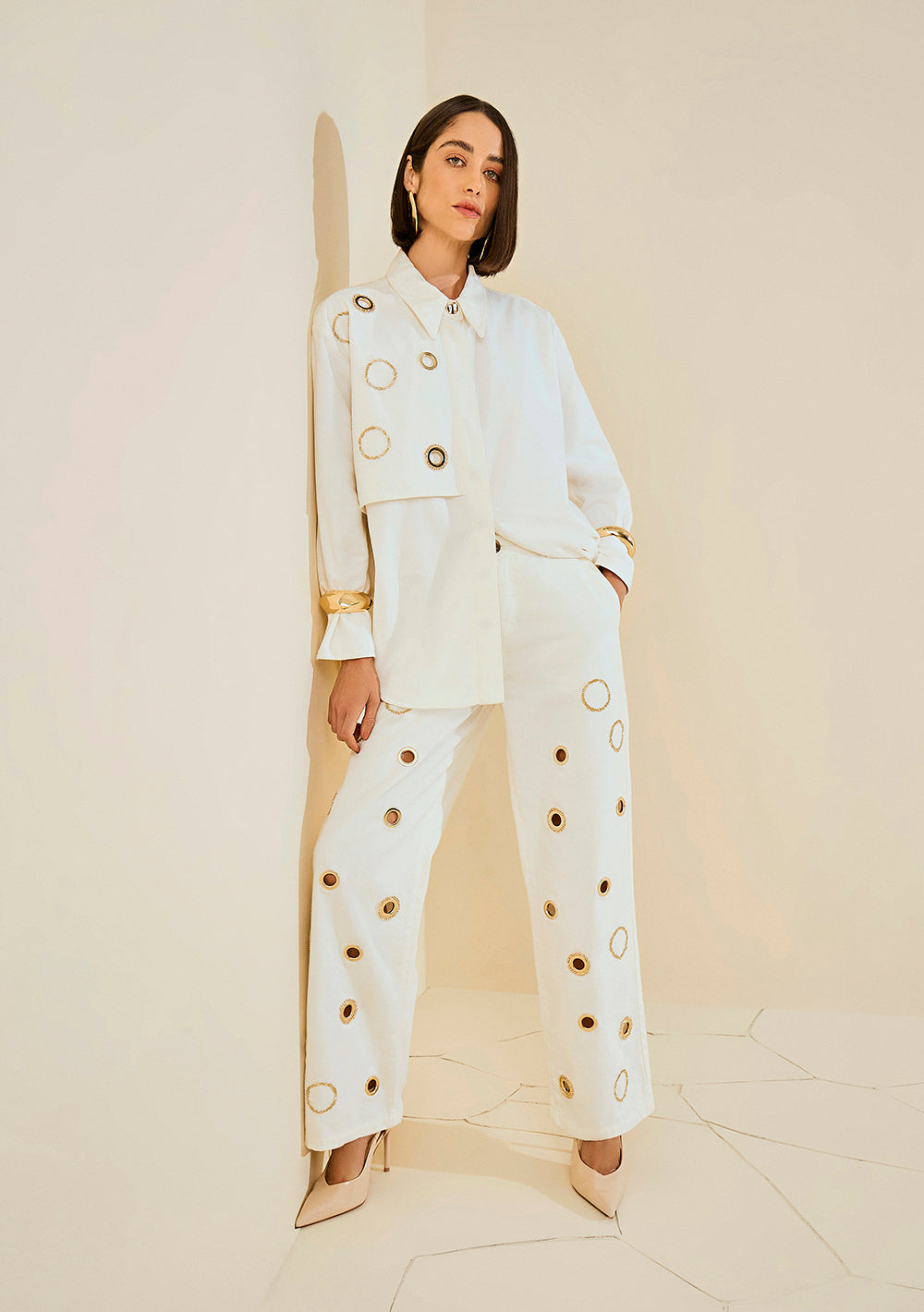 Pantalón Wide Leg Tiro Medio