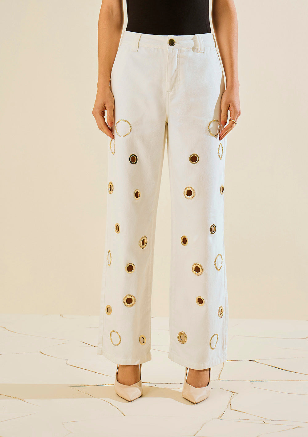 Pantalón Wide Leg Tiro Medio