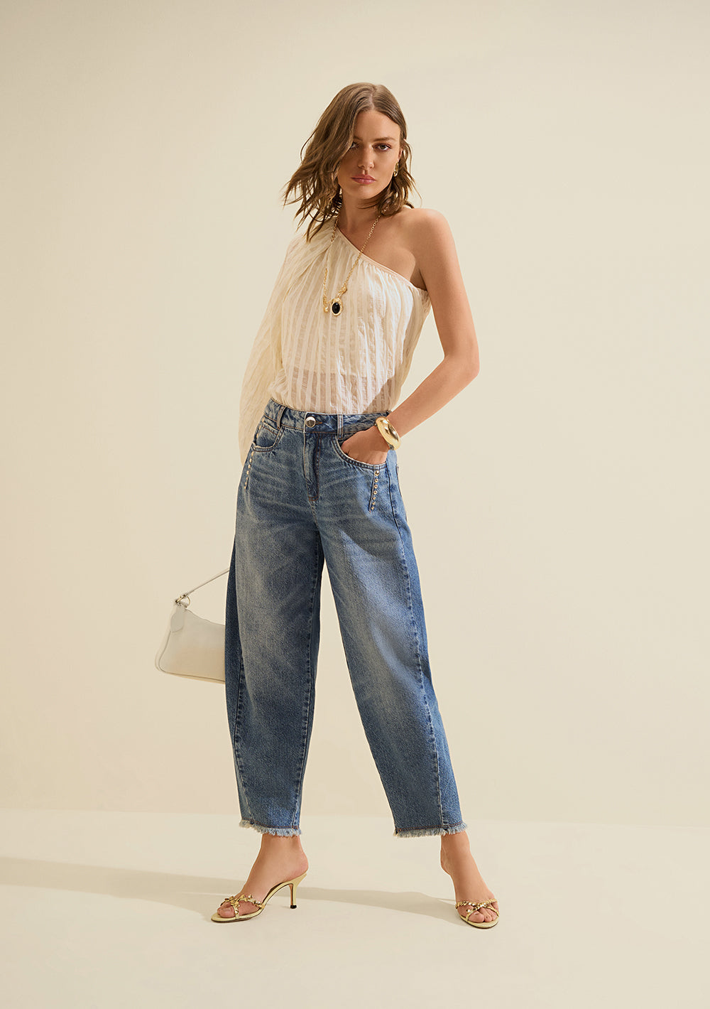 Pantalón Jeans Cigarette Tiro Alto