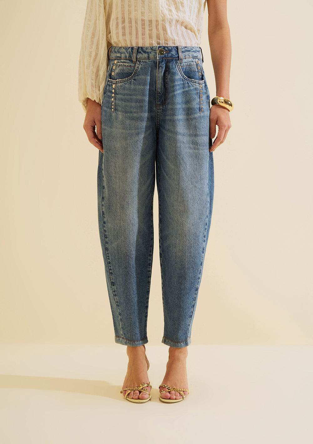 Pantalón Jeans Cigarette Tiro Alto