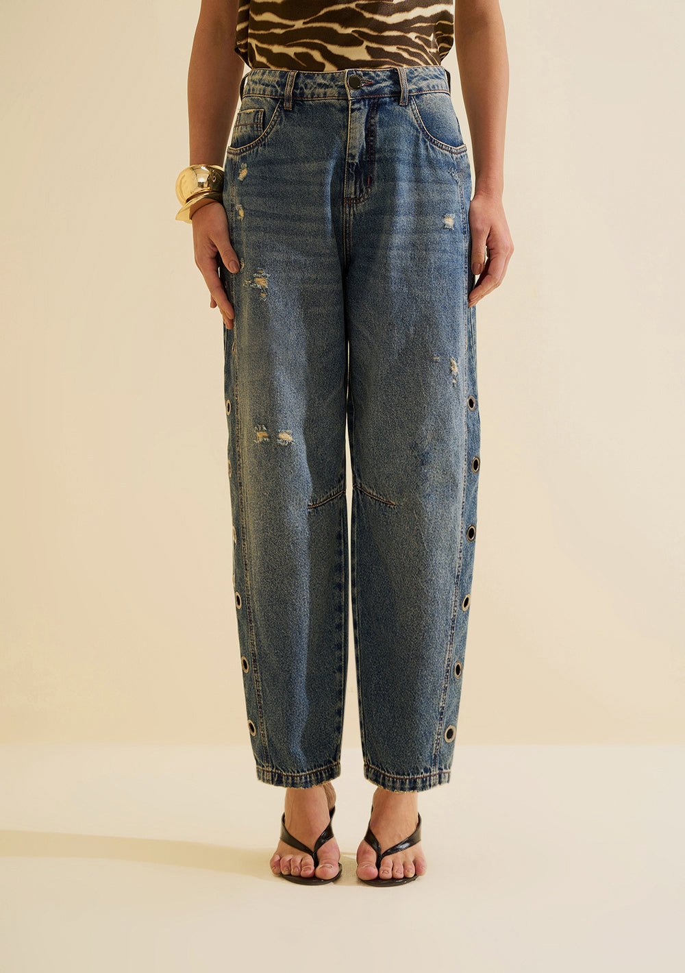 Pantalón Jeans Cigarette Tiro Alto