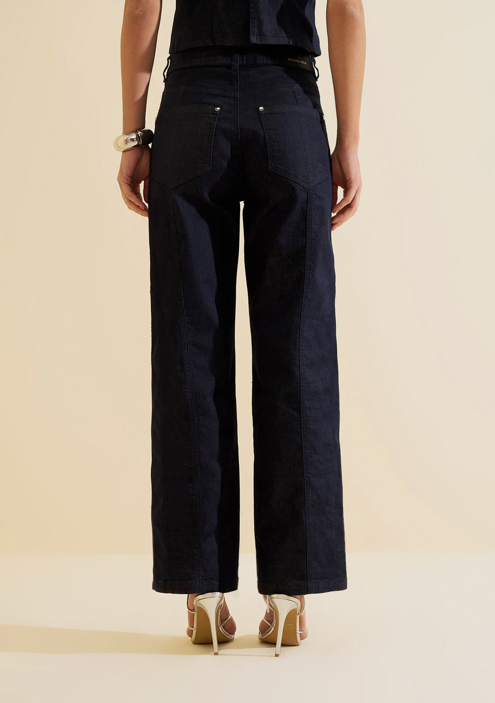 Pantalón Jeans Recto Tiro Alto