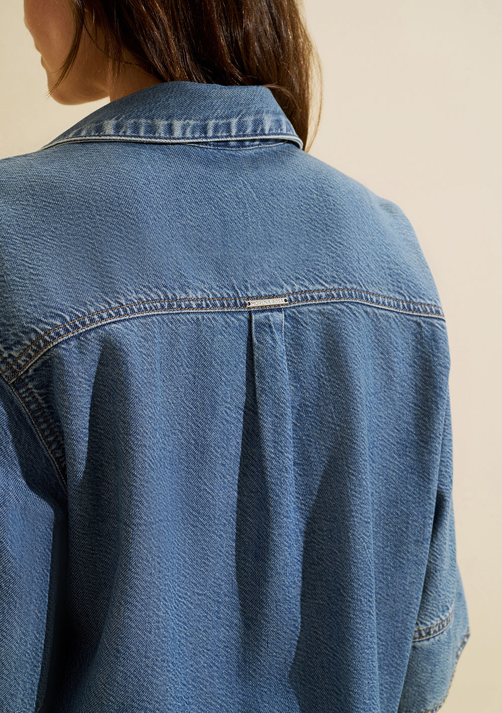 Camisa Cropped Suelta Polo Mangas 3/4