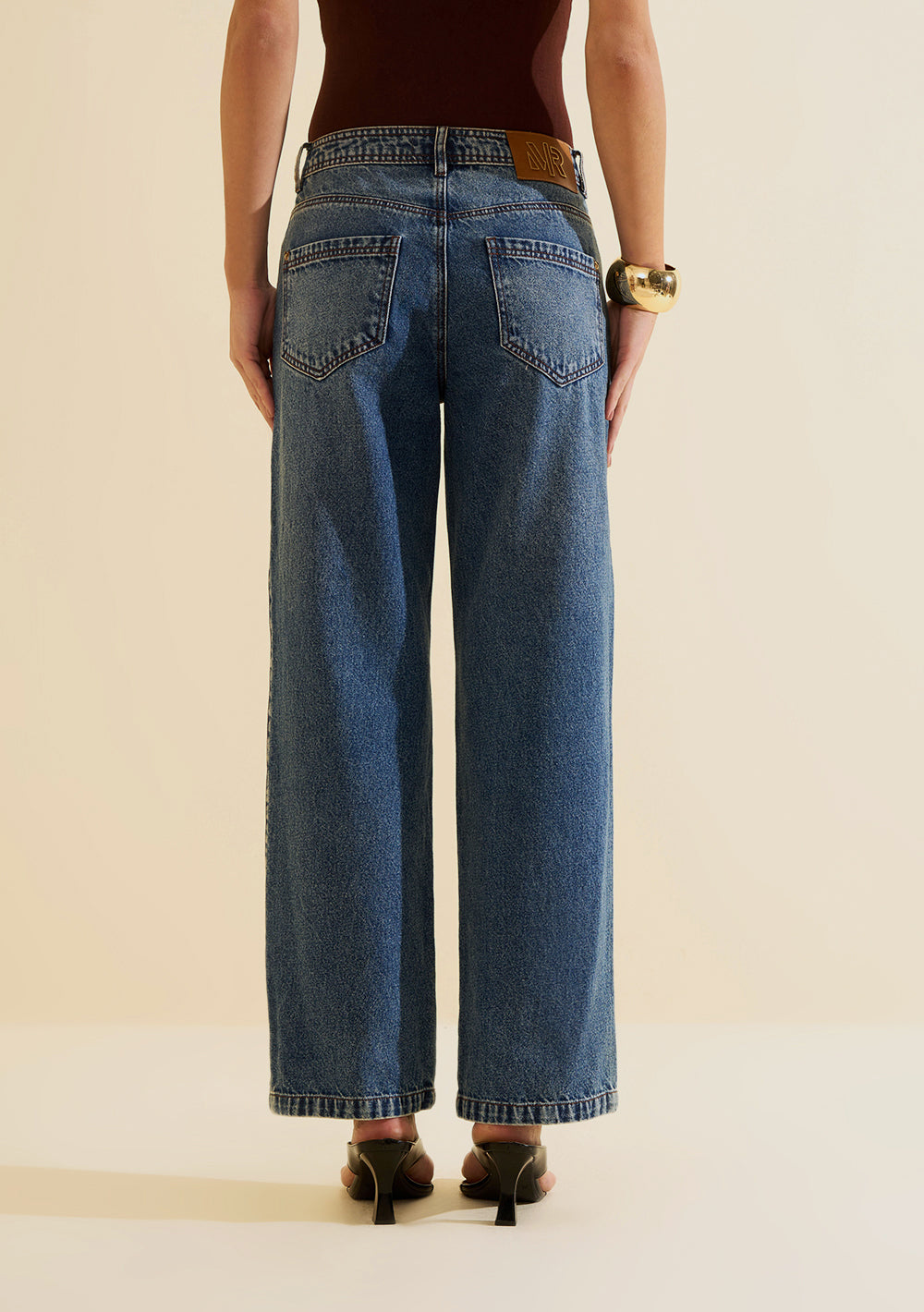 Pantalón Jeans Wide Leg Tiro Medio