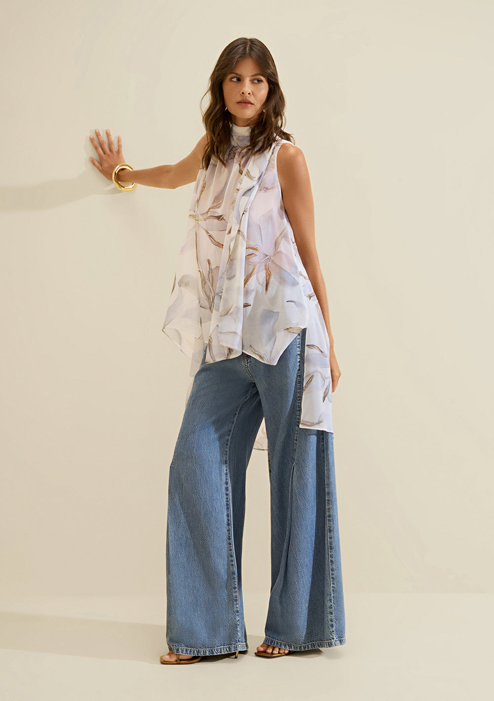 Pantalón Jeans Wide Leg Tiro Alto