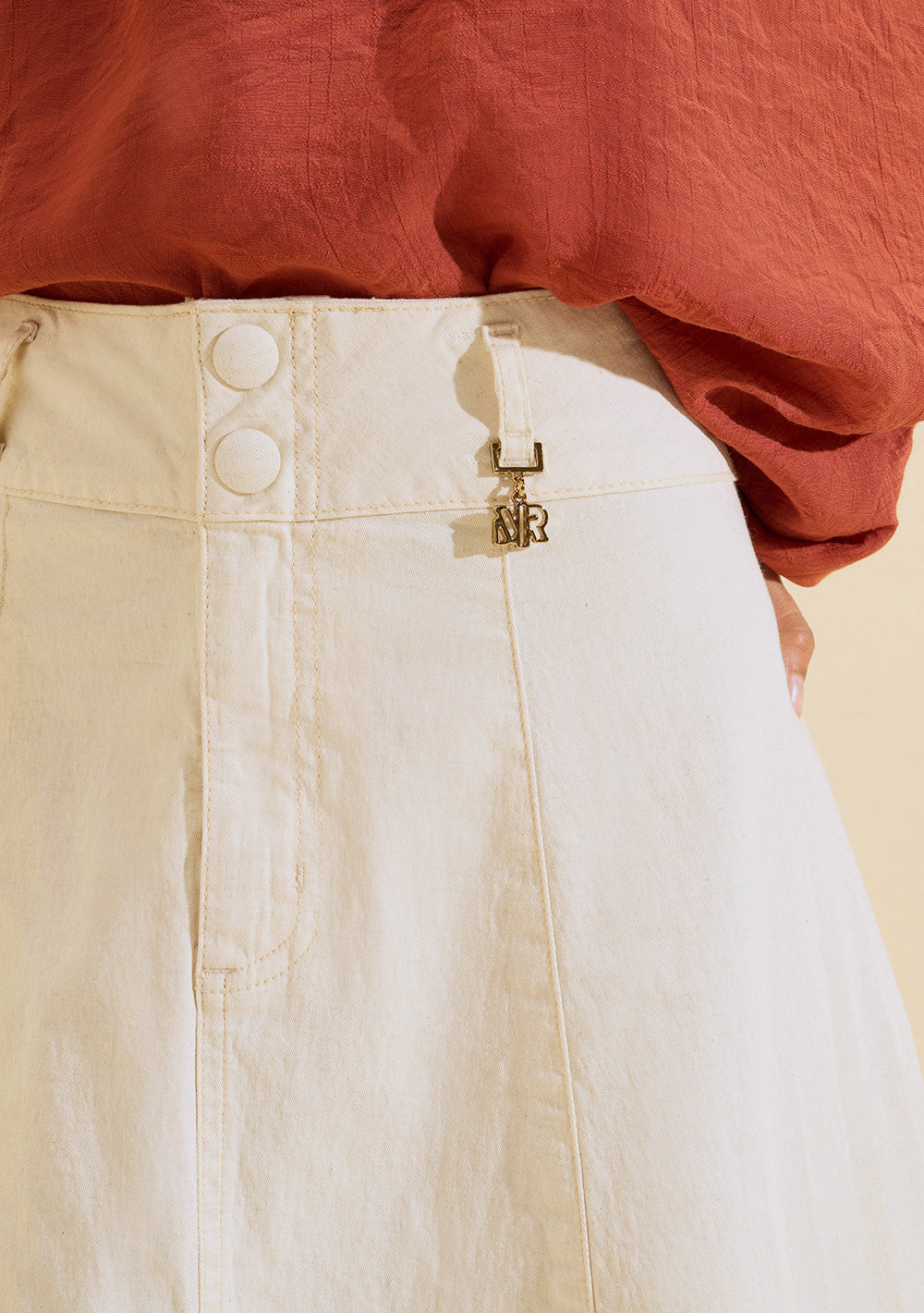 Pollera Midi Evasé Tiro Alto