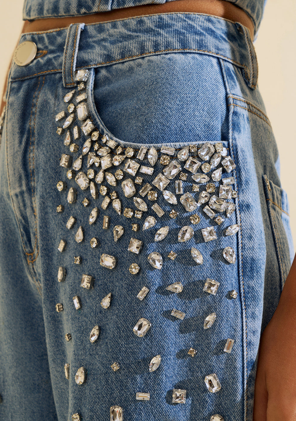 Pantalón Jeans Wide Leg Tiro Alto