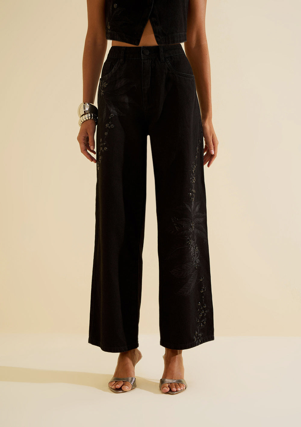 Pantalón Jeans Wide Leg Tiro Alto