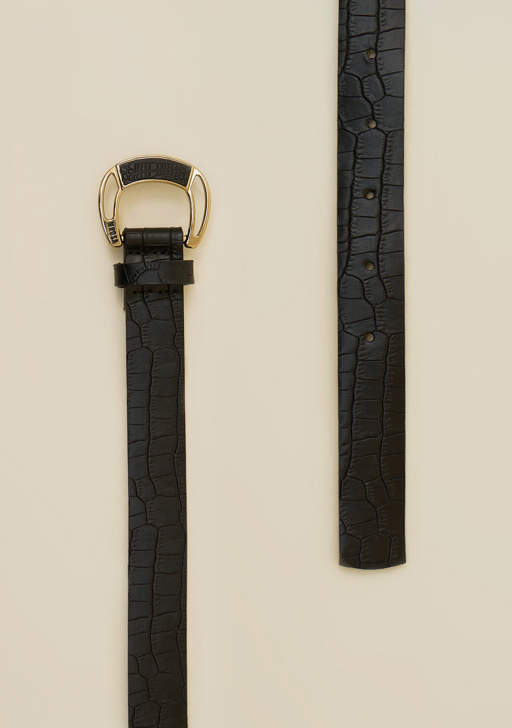 Cinto Para Cintura y Cadera Skinny Hebilla Texturizada