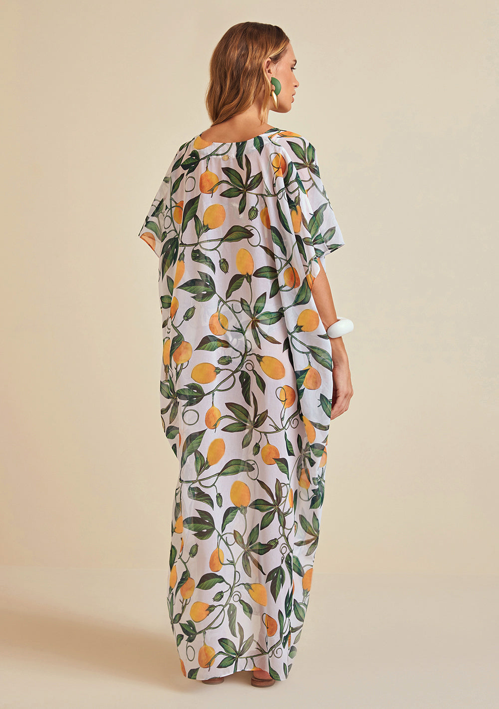 Kaftan Largo Con Detalle Estampado