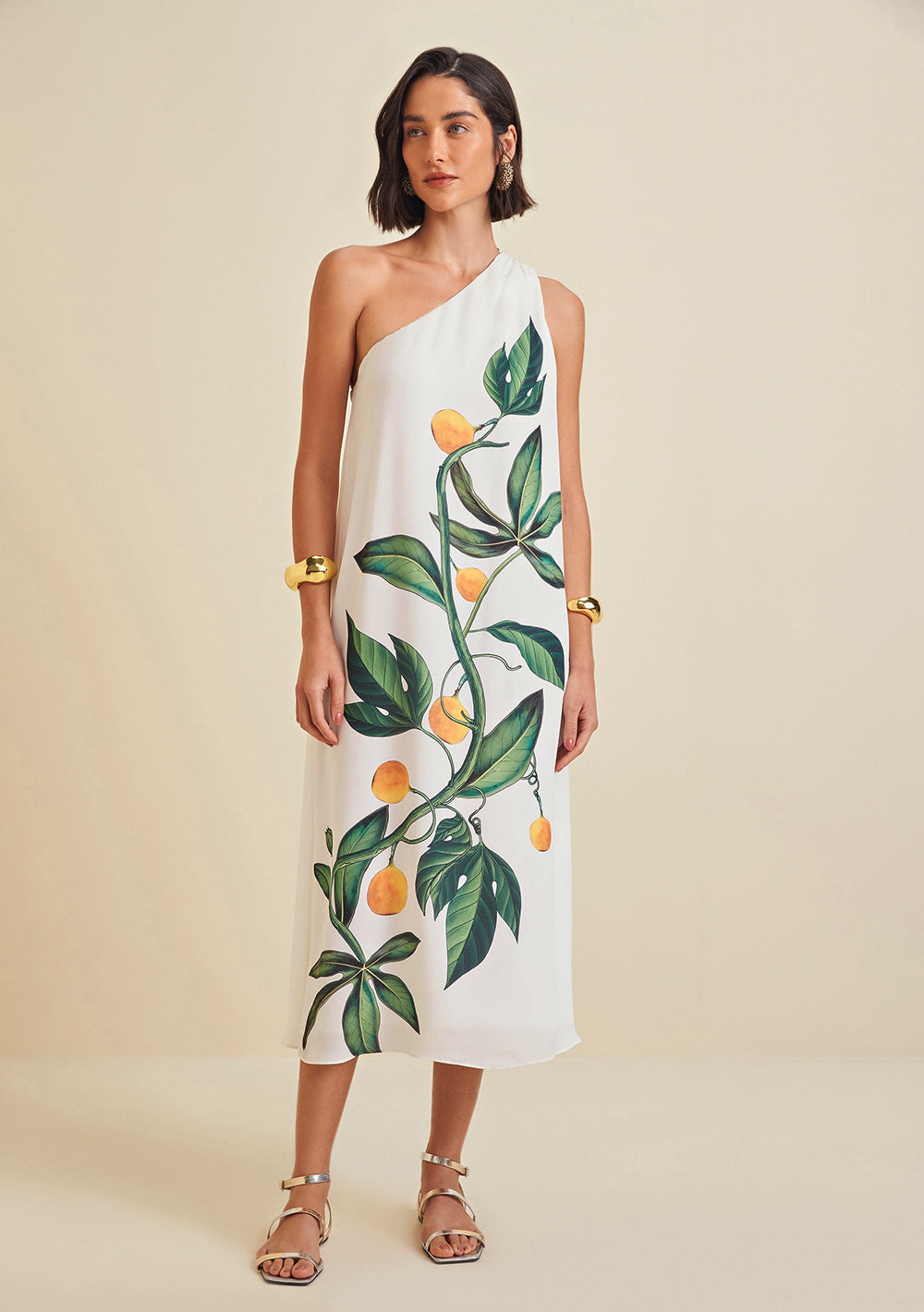 Vestido Suelto De Un Hombro Sin Mangas Largo