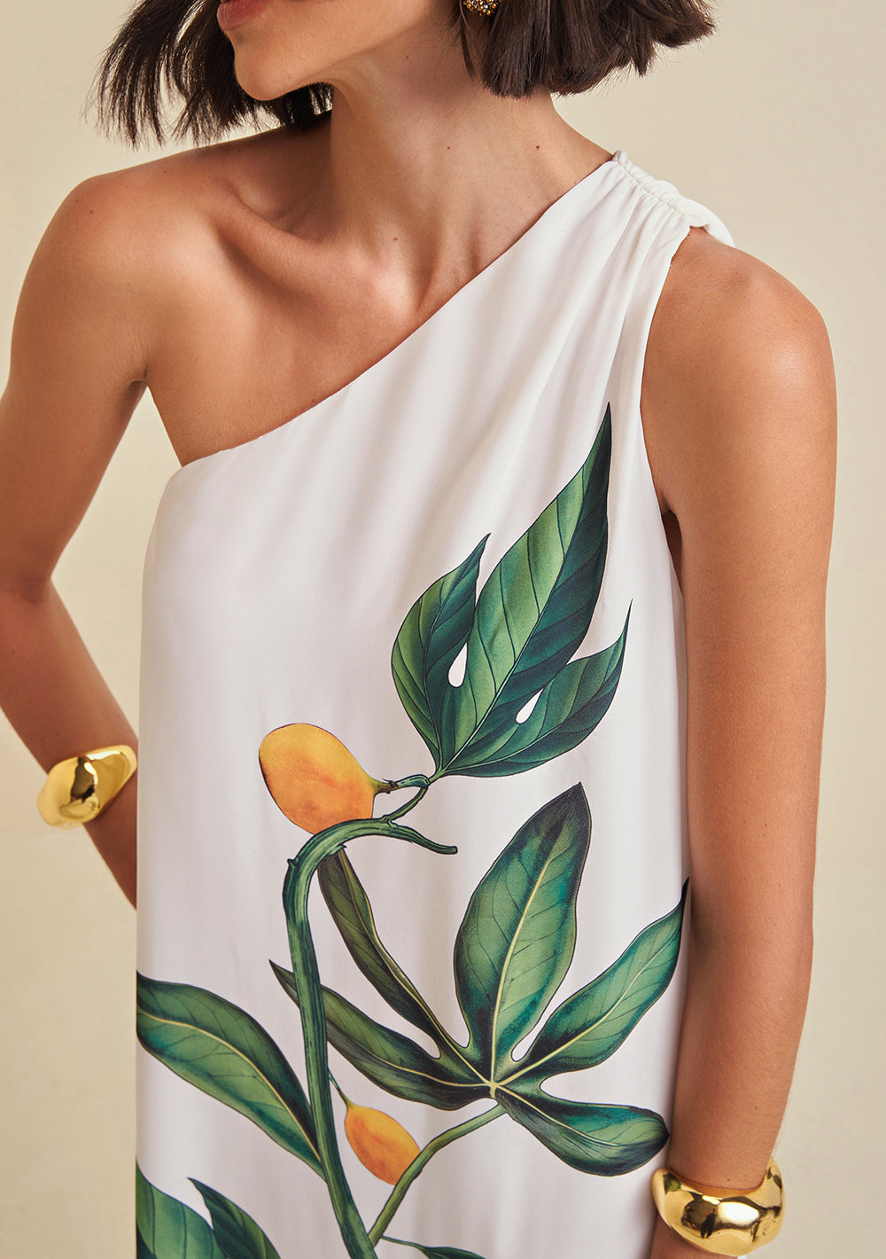 Vestido Suelto De Un Hombro Sin Mangas Largo