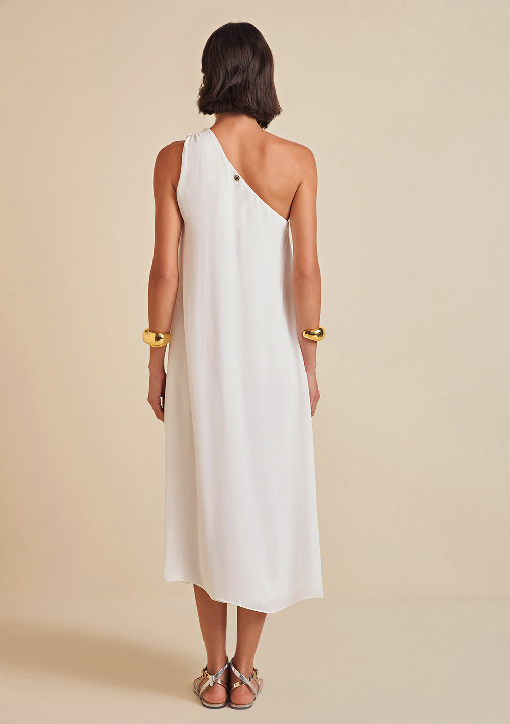 Vestido Suelto De Un Hombro Sin Mangas Largo