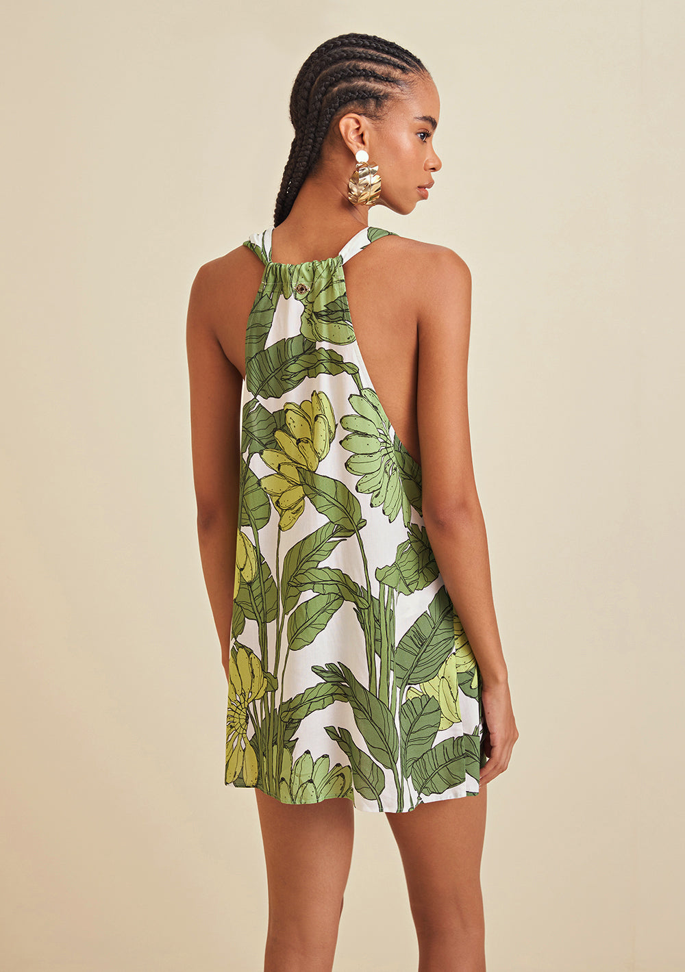 Vestido Corto Escote en V Cruzado Frontal