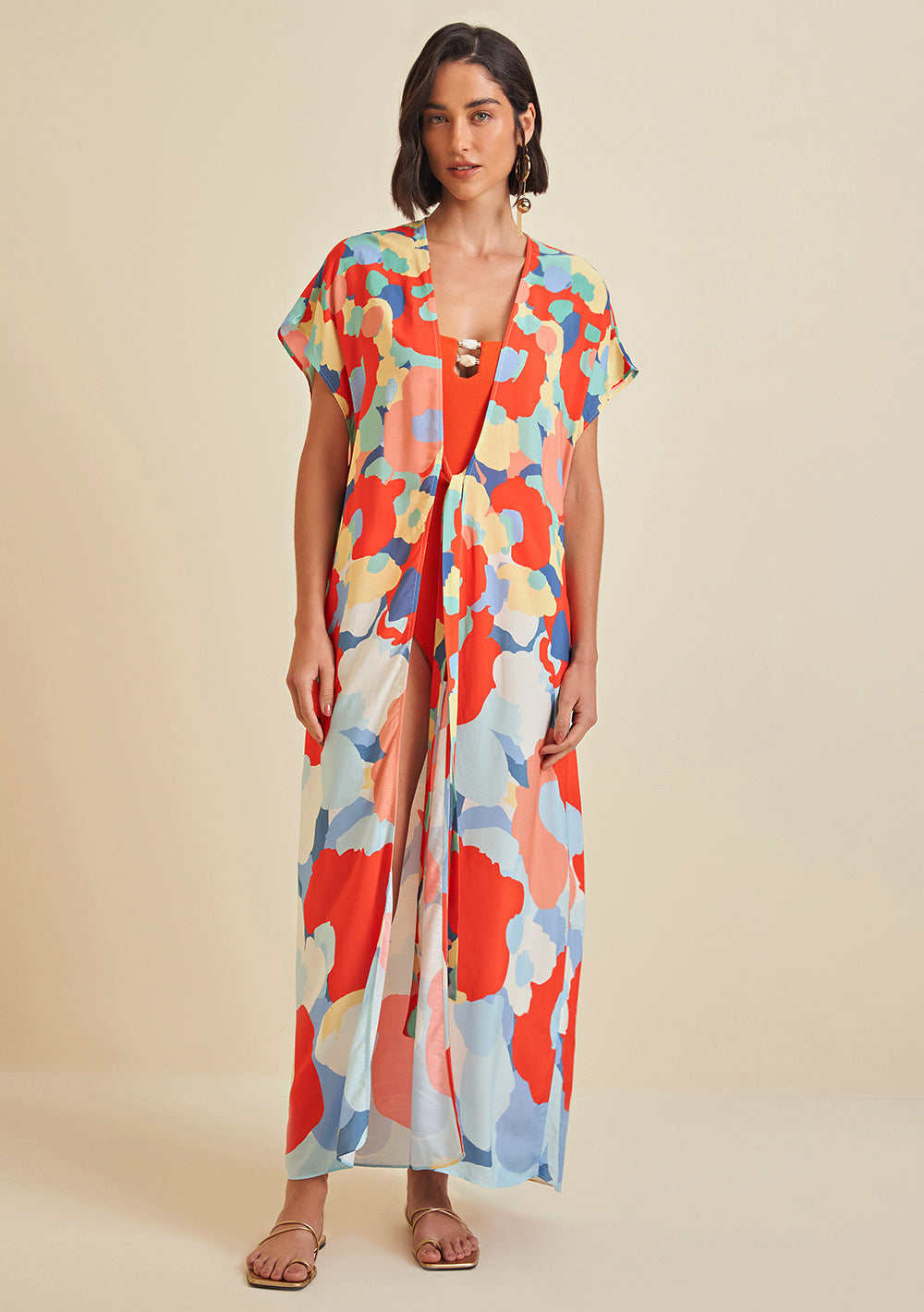 Kaftan Largo Con Amarre Frontal