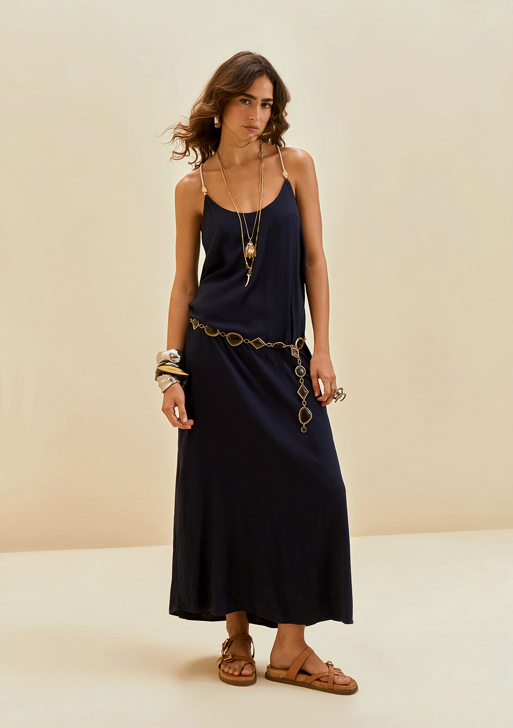 Vestido Suelto Cuello Francés