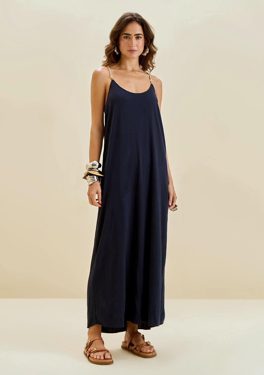 Vestido Suelto Cuello Francés