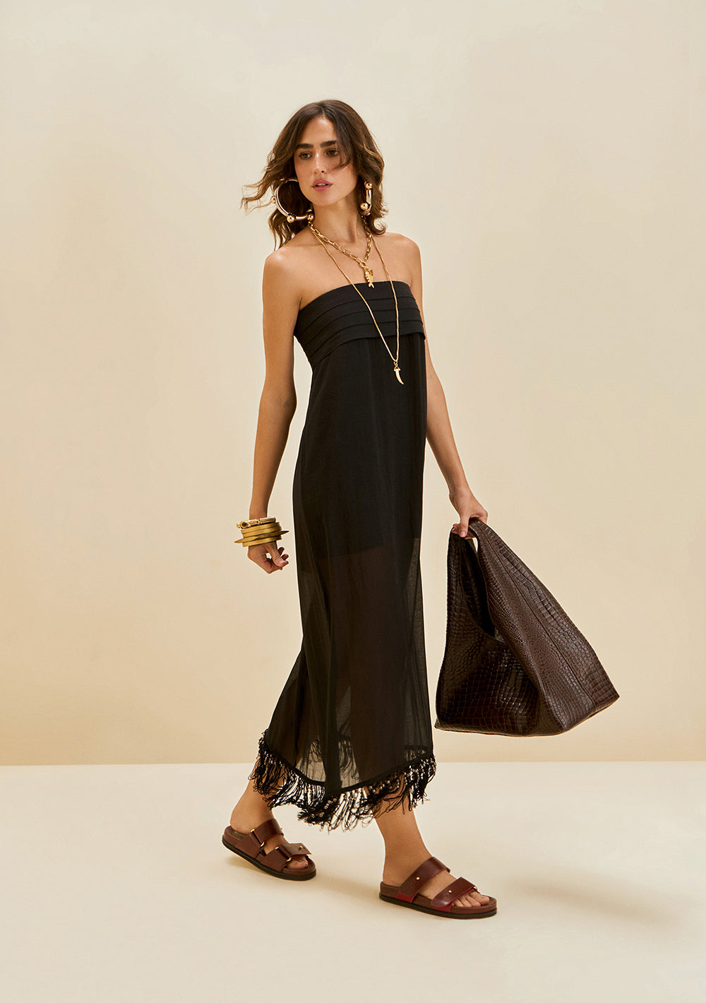 Vestido Suelto Sin Mangas Midi