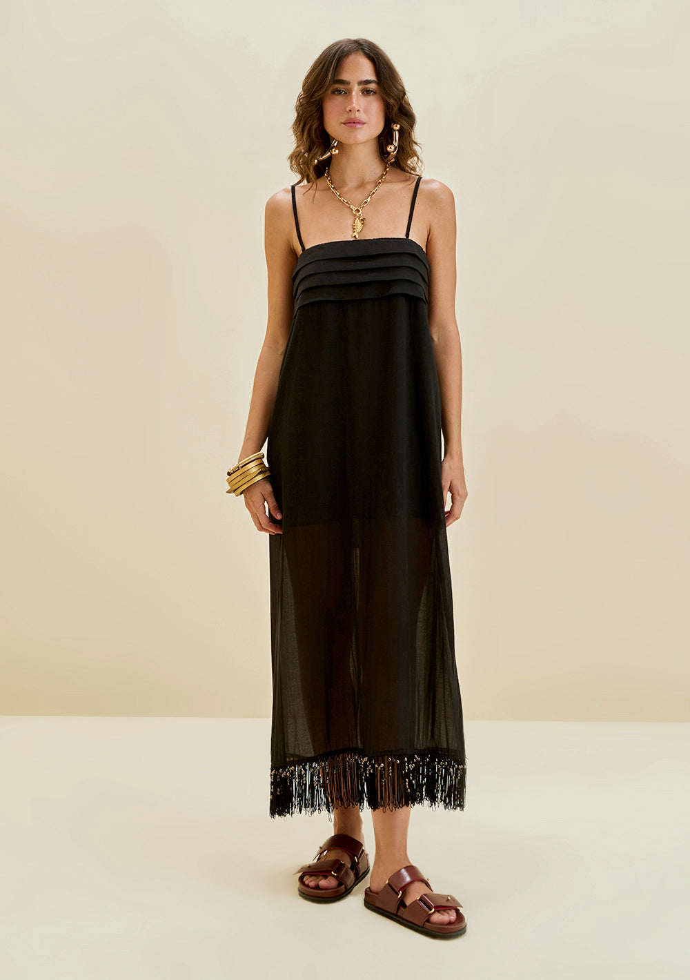Vestido Suelto Sin Mangas Midi