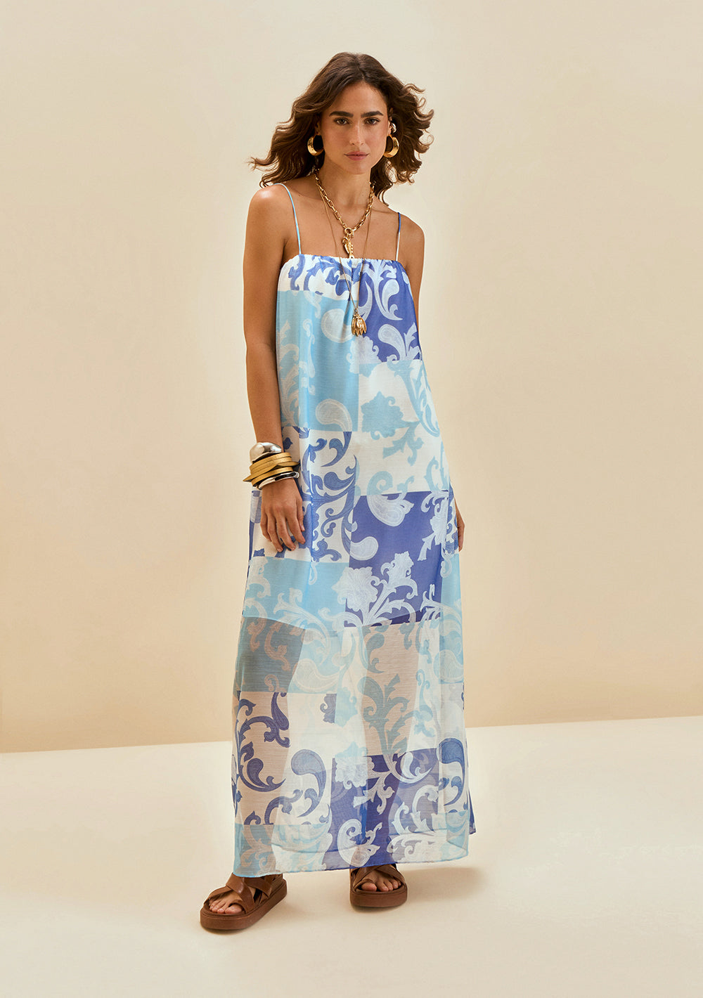 Vestido Suelto Con Tirante Largo