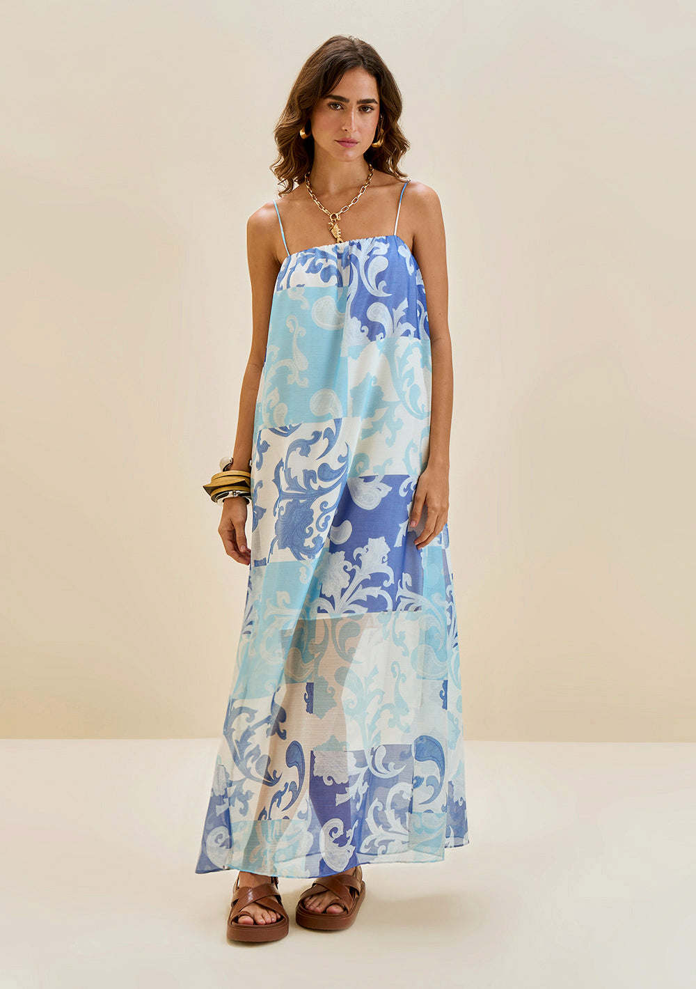 Vestido Suelto Con Tirante Largo