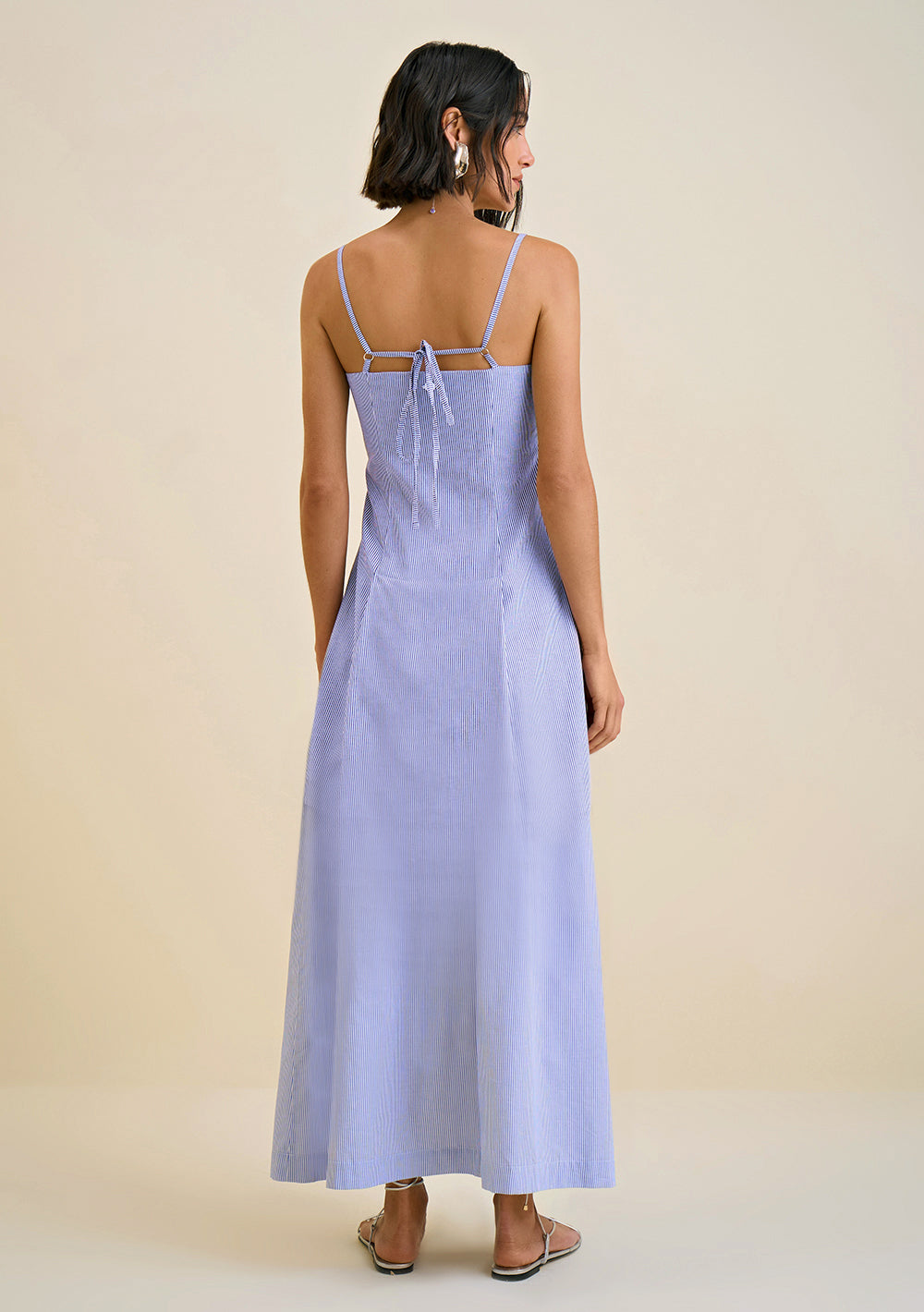 Vestido Largo Suelto Escote V Con Tirantes